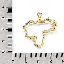 Brass Micro Pave Clear Cubic Zirconia Pendants&nbsp;CU-E002-04B-G