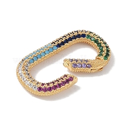 Rack Plating Brass Micro Pave Cubic Zirconia Twister Clasps&nbsp;KK-NH0002-19G-02