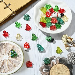 30Pcs Christmas Theme Transparent Glass Beads&nbsp;GLAA-YW0003-85