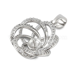 Brass Micro Pave Clear Cubic Zirconia European Dangle Charms Bails&nbsp;KK-K297-54P