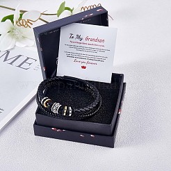 Word Love You Forever Leather Braided Triple Layer Multi-strand Bracelet&nbsp;JB751A