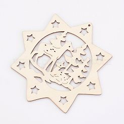 Undyed Wooden Pendants&nbsp;LS-WOOD-K005-15
