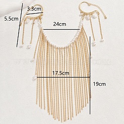 Elegant Imitation Pearl Beaded Iron Tassel Face Body Chains for Women Party and Special Occasion&nbsp;OG3122
