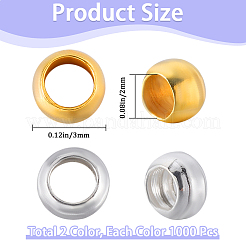 2000Pcs 2 Colors Brass Crimp Beads&nbsp;KK-SP0001-83