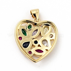Rack Plating Brass Micro Pave Colorful Cubic Zirconia Pendants&nbsp;X-ZIRC-F129-40G