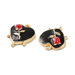 Rack Plating Alloy Enamel Pendants&nbsp;ENAM-O050-05G-A