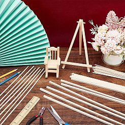60Pcs 2 Style Candlenut Wood Sticks&nbsp;WOOD-OC0002-27
