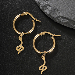 Fashionable Retro Casual Snake 201 Stainless Steel Hoop Earrings&nbsp;AH0980