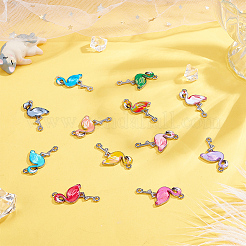 48Pcs 12 Colors Alloy Enamel Connector Charms&nbsp;ENAM-PH0002-23