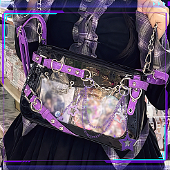 Acrylic Star Charm Iron Chain Bag Decorative Chains&nbsp;HJEW-OC00300