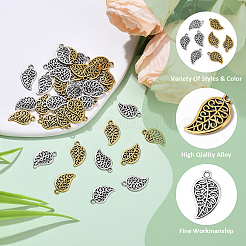 40Pcs 2 Colors Tibetan Style Alloy Pendants&nbsp;TIBEP-YW0002-11