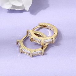 Brass Pave Cubic Zirconia Hoop Earrings&nbsp;EJEW-G471-09G-01