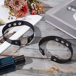 2Pcs 2 Styles Punk Rock Style PU Leather Necklaces&nbsp;NJEW-CL0001-27
