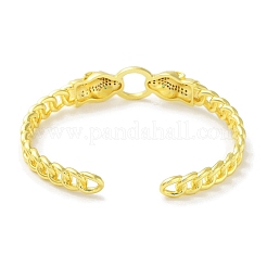 Snake Brass Micro Pave Clear Cubic Zirconia Cuff Bangles for Women&nbsp;BJEW-Z061-19G
