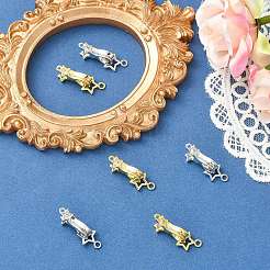 6Pcs 2 Colors Brass Micro Pave Clear Cubic Zirconia Interlocking Clasps&nbsp;KK-CJ0005-91