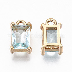 Brass Glass Rhinestone Pendants&nbsp;X-GLAA-S179-21H-RS