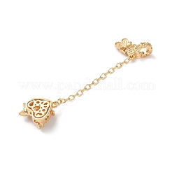 Brass Micro Pave Clear Cubic Zirconia European Dangle Charms&nbsp;KK-Z142-04G