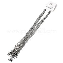 12Pcs 1.8MM 304 Stainless Steel Textured Cable Chain Necklaces for Men Women&nbsp;NJEW-H093-18P-05