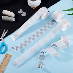 4Pcs 4 Styles Silver Reflective Tape Stickers&nbsp;DIY-ME0002-03