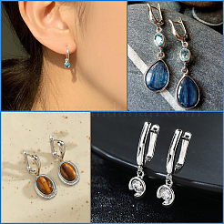 2 Pairs 925 Sterling Silver Hoop Earring Finddings&nbsp;STER-BBC0007-13