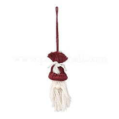 Cotton Cord with Wood Bead Pendant Decorations&nbsp;HJEW-JM04096