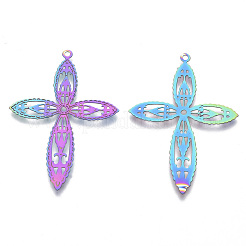 Ion Plating(IP) 201 Stainless Steel Filigree Pendants&nbsp;STAS-T057-10