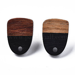Opaque Resin & Walnut Wood Stud Earring Findings&nbsp;MAK-N032-026A-B01