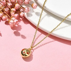 Cat Shaped Alloy Enamel Pendant Necklace&nbsp;NJEW-JN04613-01