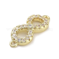 Brass Pave Clear Cubic Zirconia Infinity Connector Charms&nbsp;KK-M293-46G
