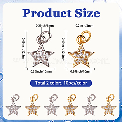 20Pcs Brass Micro Pave Cubic Zirconia Pendants&nbsp;KK-SC0007-24