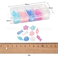 50G 5 Colors Craft Style Transparent Acrylic Beads&nbsp;TACR-YW0001-52