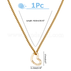304 Stainless Steel Heart Ring Holder Pendant Necklaces for Women&nbsp;NJEW-HS00016