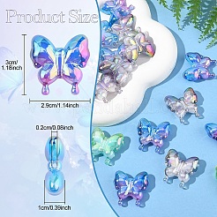 20Pcs UV Plating Rainbow Iridescent Acrylic Beads&nbsp;OACR-YW0003-36