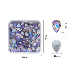Pointed Back Glass Rhinestone Cabochons&nbsp;RGLA-OC0001-30