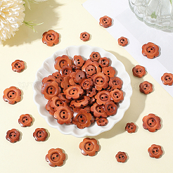 120Pcs 3 Styles 2-Hole Wood Buttons&nbsp;DIY-CY0001-89