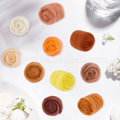 50G 10 Colors Needle Felting Wool Roving&nbsp;DIY-CP0013-77C
