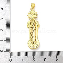 Priest Rack Plating Brass Micro Pave Cubic Zirconia Pendants&nbsp;KK-G513-88G
