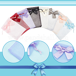 48Pcs 8 Colors Rectangle Organza Drawstring Bags&nbsp;ABAG-PH0001-41
