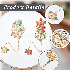 2Pcs 2 Styles Zinc Alloy Enamel Bookmarks&nbsp;AJEW-CP0003-98C