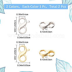 2Pcs 2 Colors 925 Sterling Silver Double Opening Lobster Claw Clasps&nbsp;FIND-SC0003-52