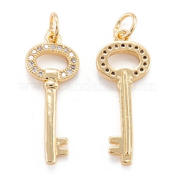 Brass Micro Pave Clear Cubic Zirconia Beads Pendants&nbsp;ZIRC-M114-11G