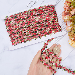 15 Yards Flower Polyester Embroidery Lace Ribbon&nbsp;OCOR-WH0070-77F