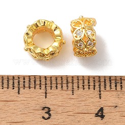 Long-Lasting Plated Brass Micro Pave Clear Cubic Zirconia Beads&nbsp;KK-K381-18A-G01