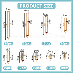 90Pcs 9 Styles Brass Slide On End Clasp Tubes&nbsp;KK-WR0001-37G