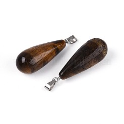 Natural Tiger Eye Pendants&nbsp;G-N360-08P-06