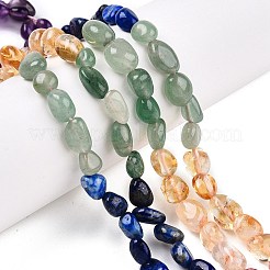 Chakra Theme Natural Amethyst & Topaz Jade & Red Agate & Quartz Crystal & Strawberry Quartz & Lapis Lazuli & Green Aventurine Beads Strands&nbsp;G-N344-07