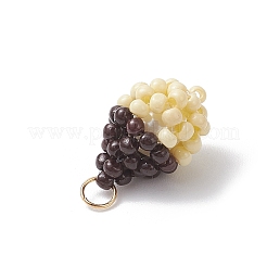 Glass Seed Beaded Acorn Pendants&nbsp;PALLOY-MZ00957