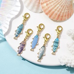 Fish Alloy Enamel Pendant Decorations&nbsp;HJEW-JM01639