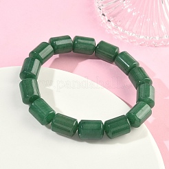 Column Natural Green Aventurine Beads Stretch Bracelets for Women Men&nbsp;BJEW-A148-01A-16