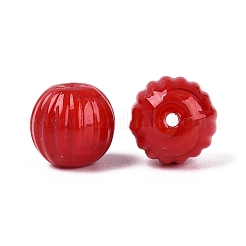 Handmade Ribbed Lampwork Beads&nbsp;LAMP-N042-04D